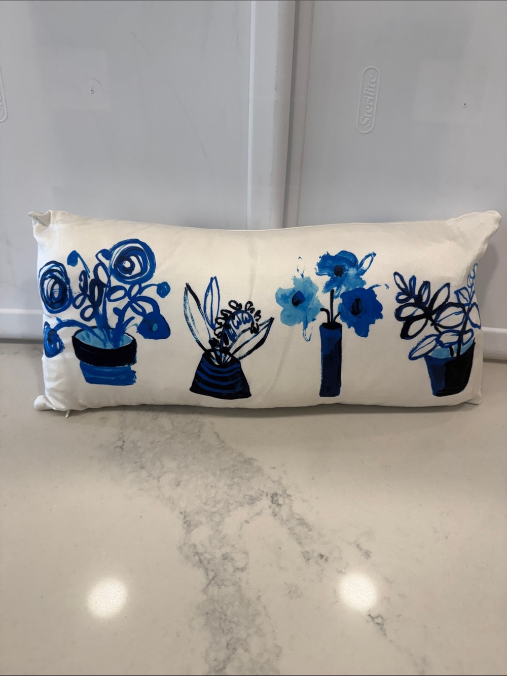 Blue Floral Lumbar Pillow by Kate Spade